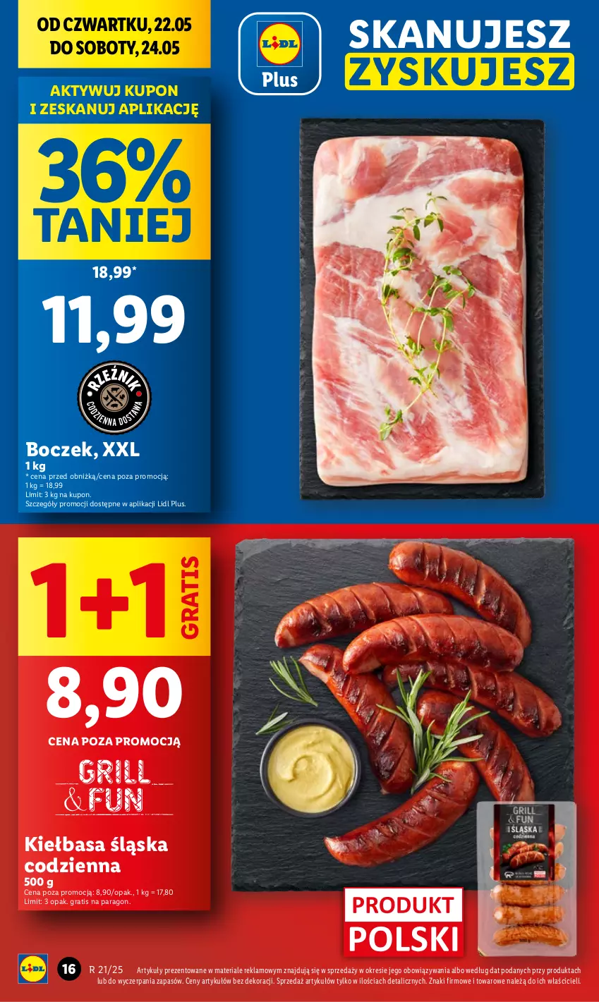 Gazetka promocyjna Lidl - GAZETKA - ważna 22.05 do 24.05.2025 - strona 20 - produkty: Boczek, Gra, Kiełbasa, Kiełbasa śląska