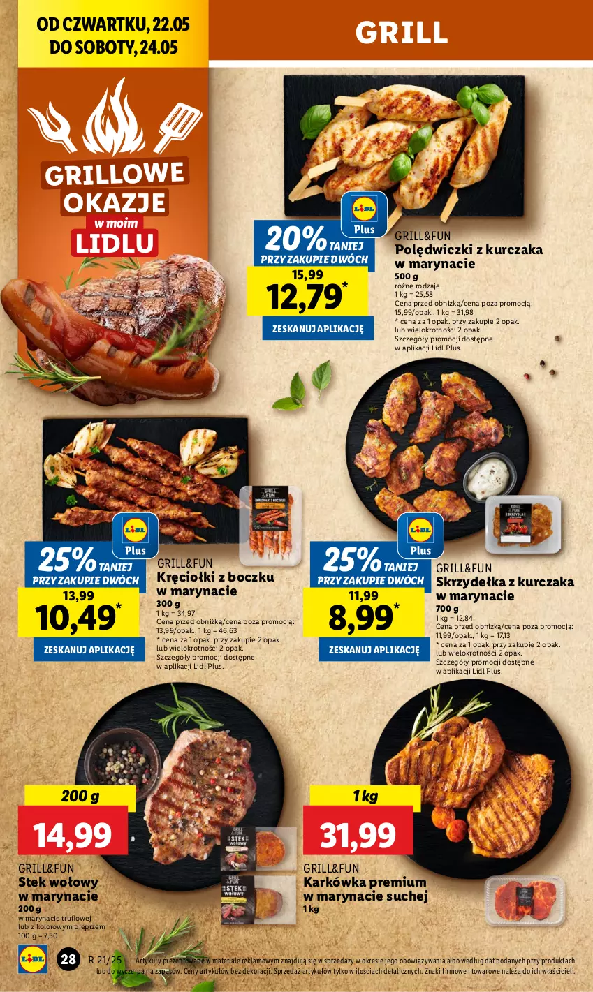 Gazetka promocyjna Lidl - GAZETKA - ważna 22.05 do 24.05.2025 - strona 36 - produkty: Grill, Kurczak, Pieprz, Polędwiczki z kurczaka, Skrzydełka z kurczaka, Stek, Stek wołowy