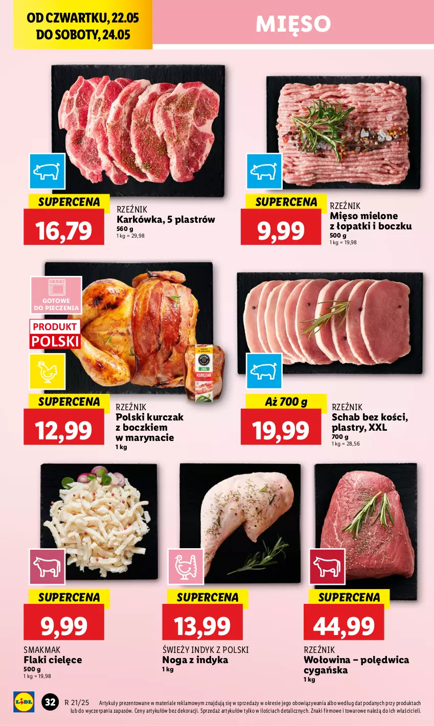 Gazetka promocyjna Lidl - GAZETKA - ważna 22.05 do 24.05.2025 - strona 40 - produkty: Flaki, Kurczak, Mięso, Mięso mielone, Piec, Polędwica, Schab bez kości, Wołowina
