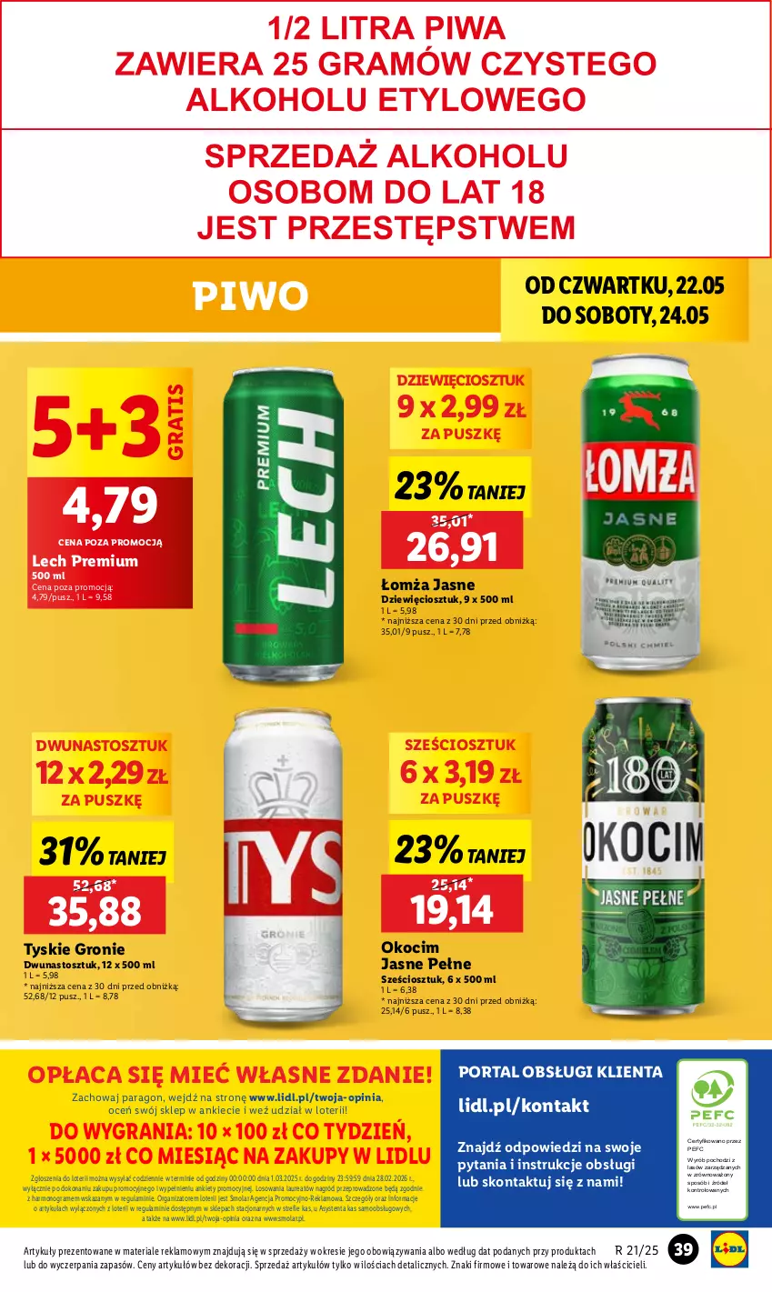 Gazetka promocyjna Lidl - GAZETKA - ważna 22.05 do 24.05.2025 - strona 49 - produkty: Gra, Koc, Laur, Lech Premium, Mola, Okocim, Piwo, Por, Portal, Tyskie