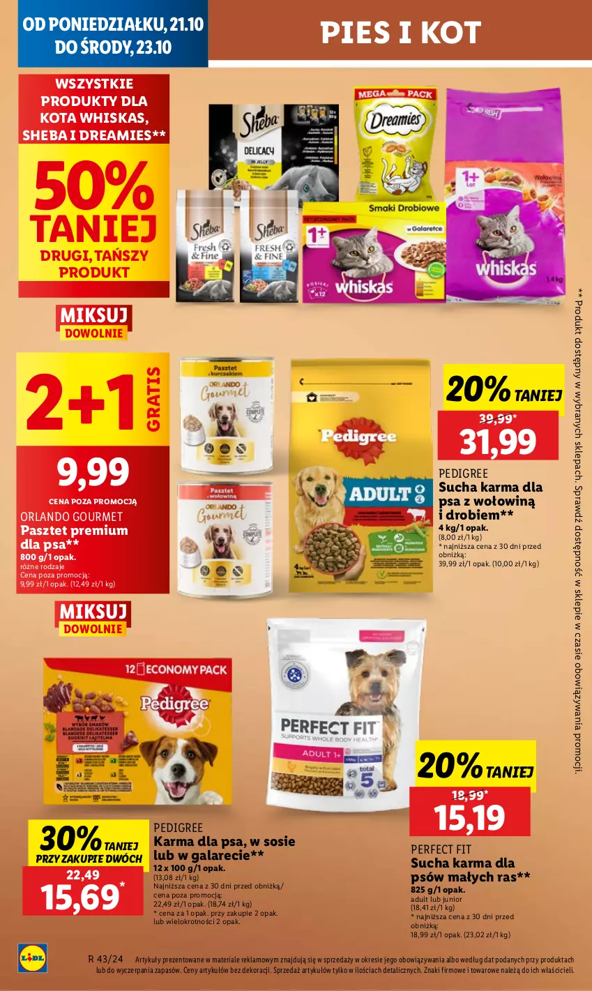 Gazetka promocyjna Lidl - GAZETKA - ważna 21.10 do 23.10.2024 - strona 62 - produkty: Gala, Gra, Pasztet, Pedigree, Sheba, Sos, Sucha karma, Whiskas