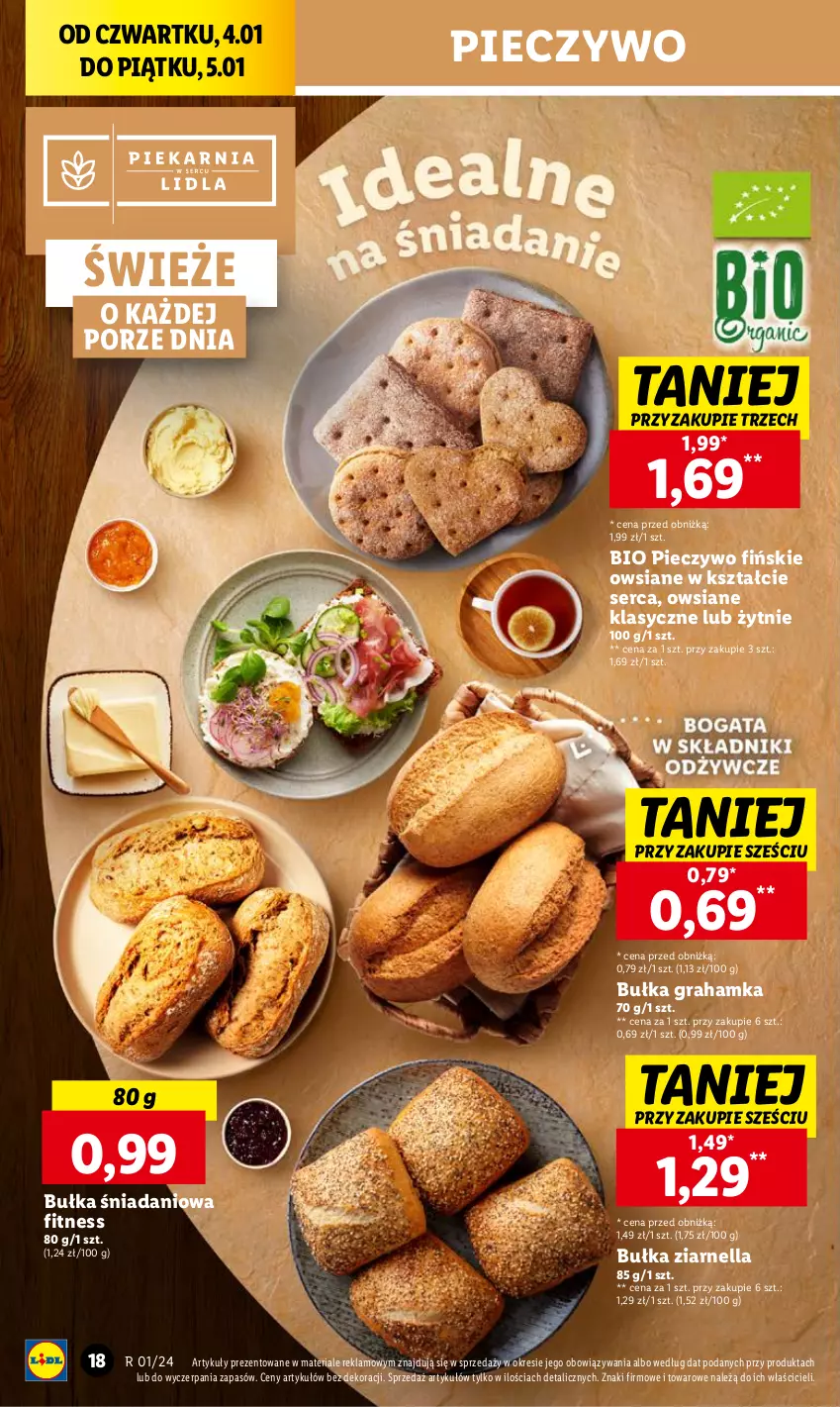 Gazetka promocyjna Lidl - GAZETKA - ważna 04.01 do 05.01.2024 - strona 20 - produkty: Bułka, Bułka grahamka, Danio, Gra, Piec, Pieczywo, Por, Ser