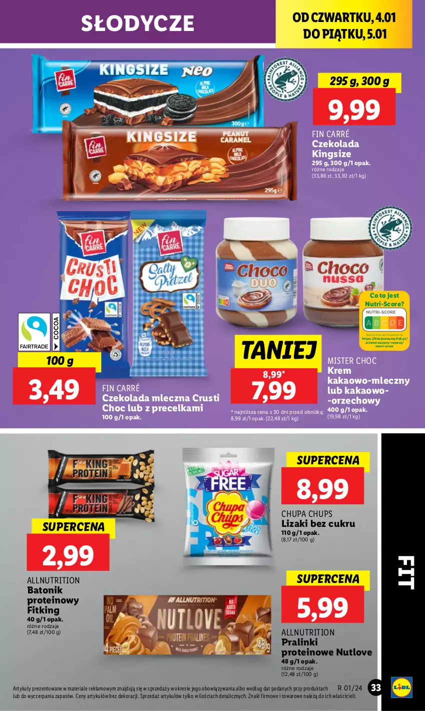 Gazetka promocyjna Lidl - GAZETKA - ważna 04.01 do 05.01.2024 - strona 35 - produkty: Baton, Chupa Chups, Czekolada, Czekolada mleczna, Kakao, Lizaki, Rust, Tonik, Wazon