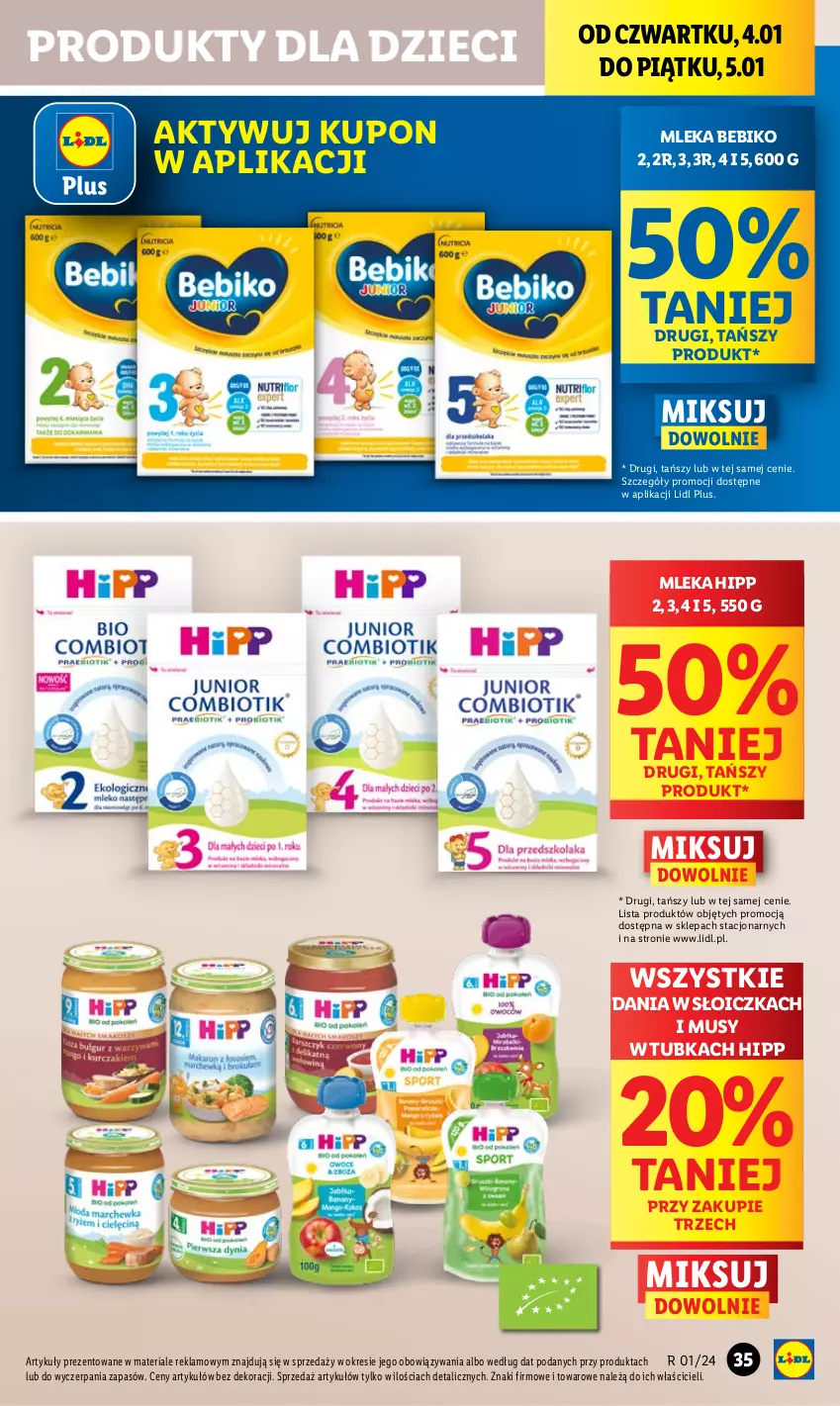 Gazetka promocyjna Lidl - GAZETKA - ważna 04.01 do 05.01.2024 - strona 39 - produkty: Bebiko, Dzieci, HiPP, Mus