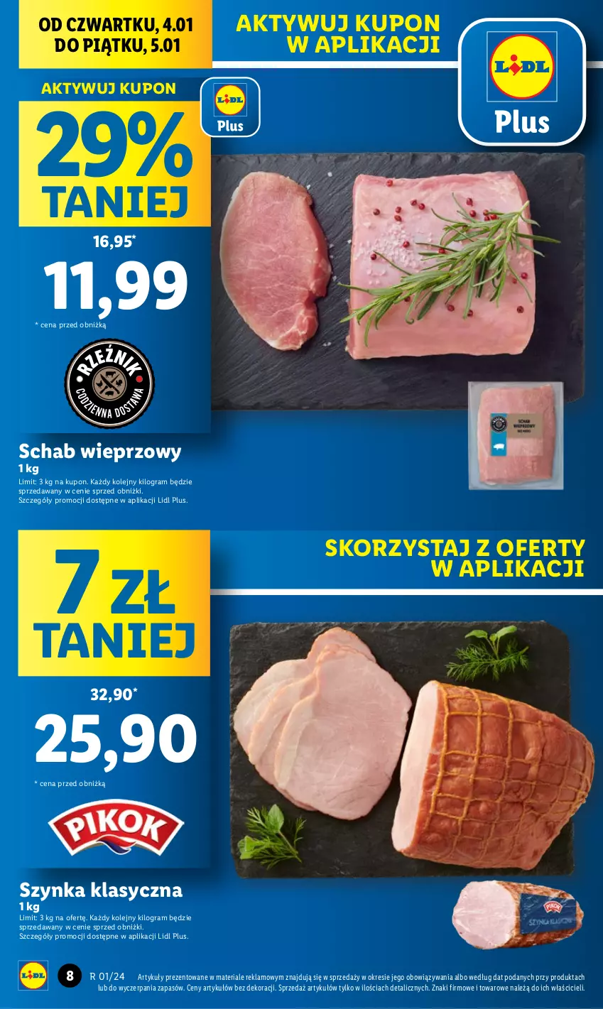 Gazetka promocyjna Lidl - GAZETKA - ważna 04.01 do 05.01.2024 - strona 8 - produkty: Gra, Olej, Schab wieprzowy, Szynka