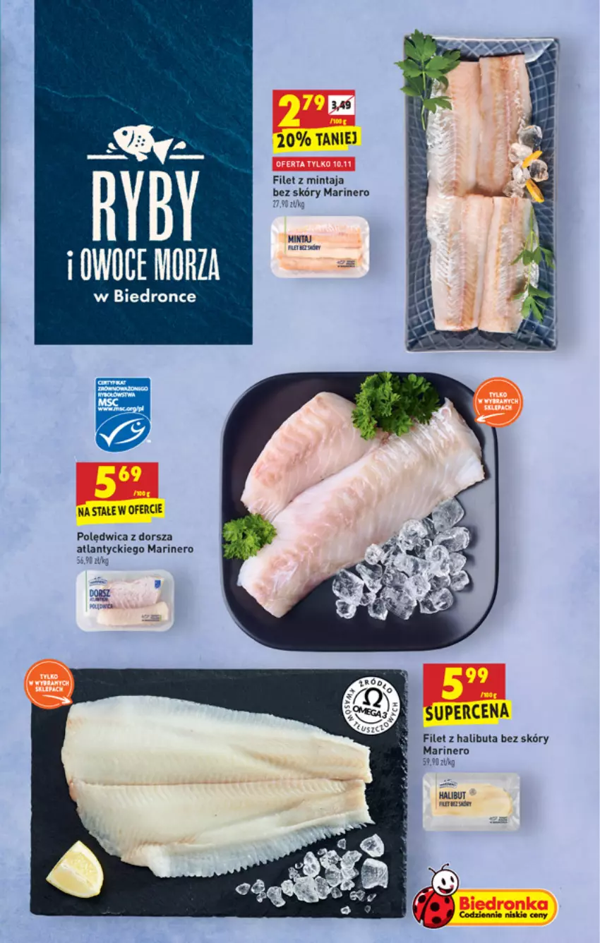 Gazetka promocyjna Biedronka - W tym tygodniu - ważna 10.11 do 17.11.2021 - strona 21 - produkty: Dorsz, Dron, Filet z mintaja, Halibut, Mintaj, Polędwica