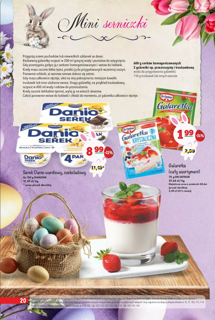 Gazetka promocyjna Arhelan - Gazetka - ważna 20.03 do 12.04.2026 - strona 20 - produkty: Danio, Danone, Deser, Gala, Galaretka, Galaretki, Kawa, Owoce, Rum, Ser, Serek, Truskawki, Woda