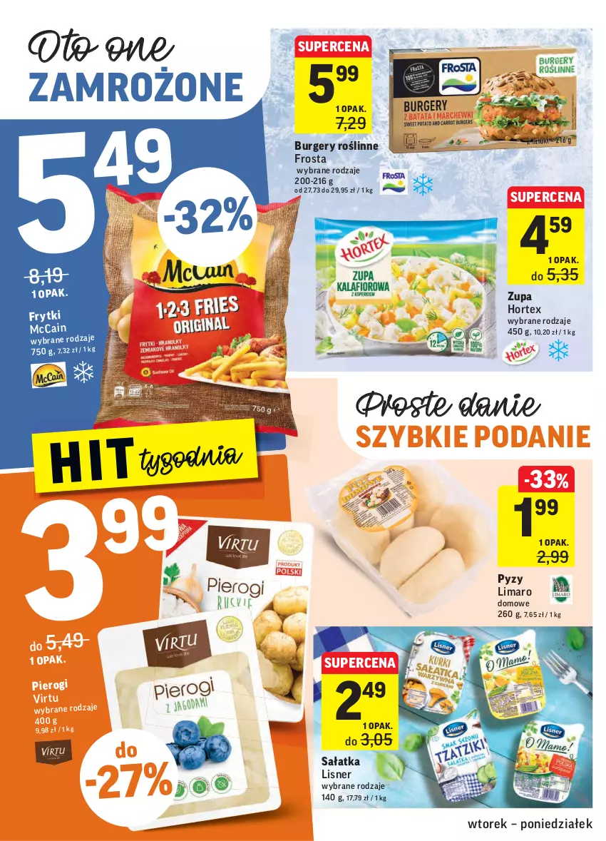 Gazetka promocyjna Intermarche - Gazetka promocyjna - ważna 07.09 do 13.09.2021 - strona 20 - produkty: Burger, Frosta, Hortex, Lisner, Pierogi, Sałat, Sałatka, Zupa