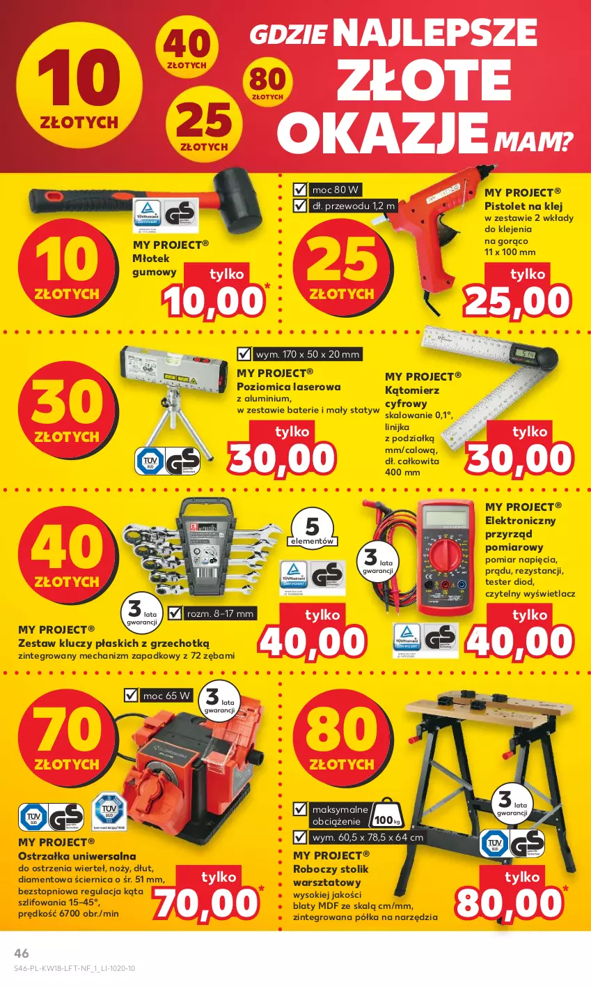 Gazetka promocyjna Kaufland - Gazetka tygodnia - ważna 04.05 do 10.05.2023 - strona 46 - produkty: Klej, Młot, Młotek, Noż, Pistolet, Półka, Poziomica, Ser, Sok, Stolik, Top, Zestaw kluczy