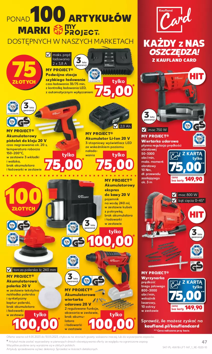 Gazetka promocyjna Kaufland - Gazetka tygodnia - ważna 04.05 do 10.05.2023 - strona 47 - produkty: Akumulator, Gra, Klej, Kubek, Pistolet, Pojemnik, Ser, Tarka, Top, Walizka, Wiertarka, Wiertarka udarowa, Wkładki, Wyrzynarka