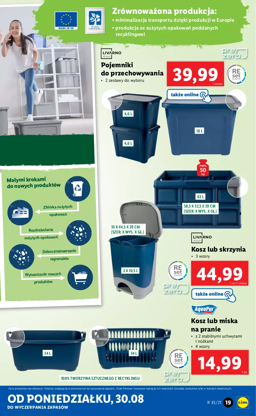 Gazetka promocyjna Lidl - GAZETKA - ważna 30.08 do 04.09.2021 - strona 19 - produkty: Gra, Kosz, Miska, Pojemnik, Por, Sport, Tran