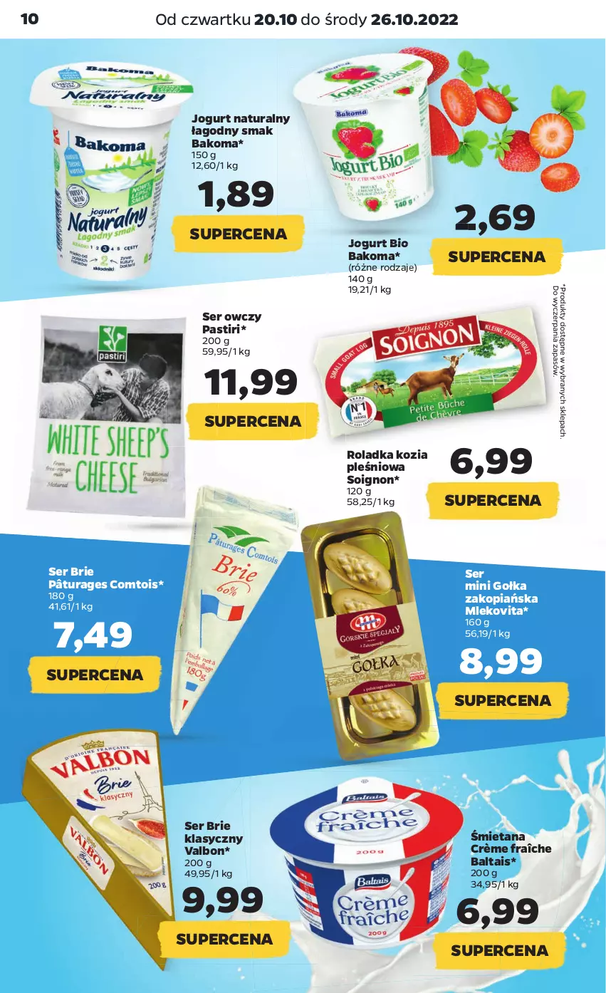 Gazetka promocyjna Netto - Artykuły spożywcze - ważna 20.10 do 26.10.2022 - strona 10 - produkty: Bakoma, Brie, Gołka Zakopiańska, Jogurt, Jogurt bio, Jogurt naturalny, Mleko, Mlekovita, Ser, Ser owczy