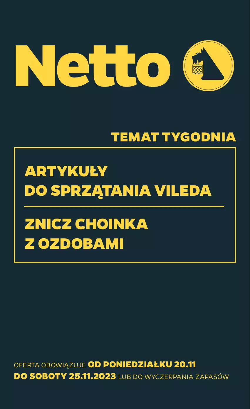 Gazetka promocyjna Netto - Akcesoria i dodatki - ważna 20.11 do 25.11.2023 - strona 1 - produkty: Choinka, Inka, Ozdoba, Vileda, Znicz