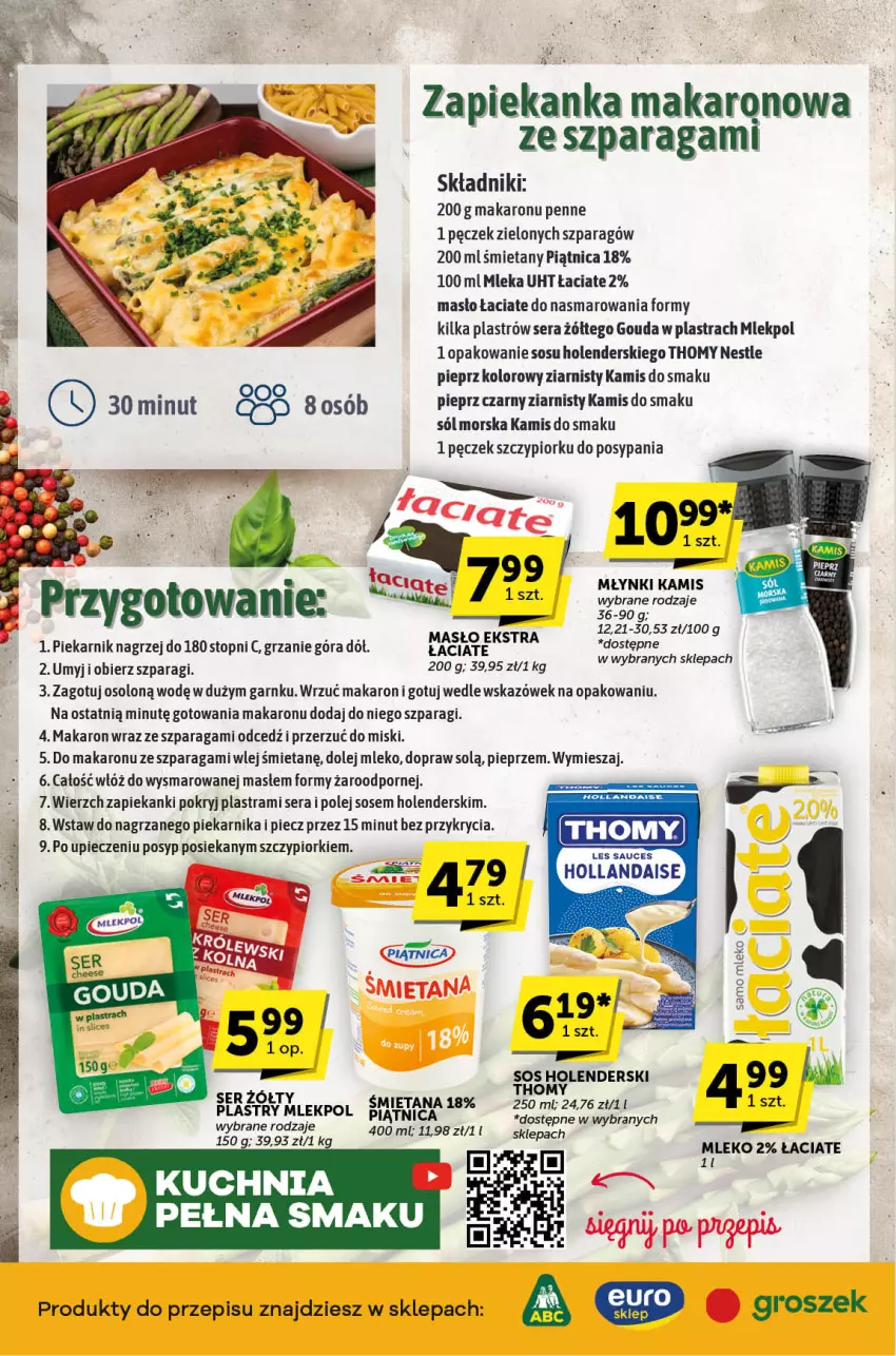 Gazetka promocyjna ABC - ważna 16.05 do 30.05.2024 - strona 2 - produkty: Gouda, Groszek, Kamis, Kuchnia, Makaron, Masło, Mleko, O nas, Olej, Penne, Piątnica, Piec, Piekarnik, Pieprz, Por, Ser, Sól, Sos, Top, Zapiekanka