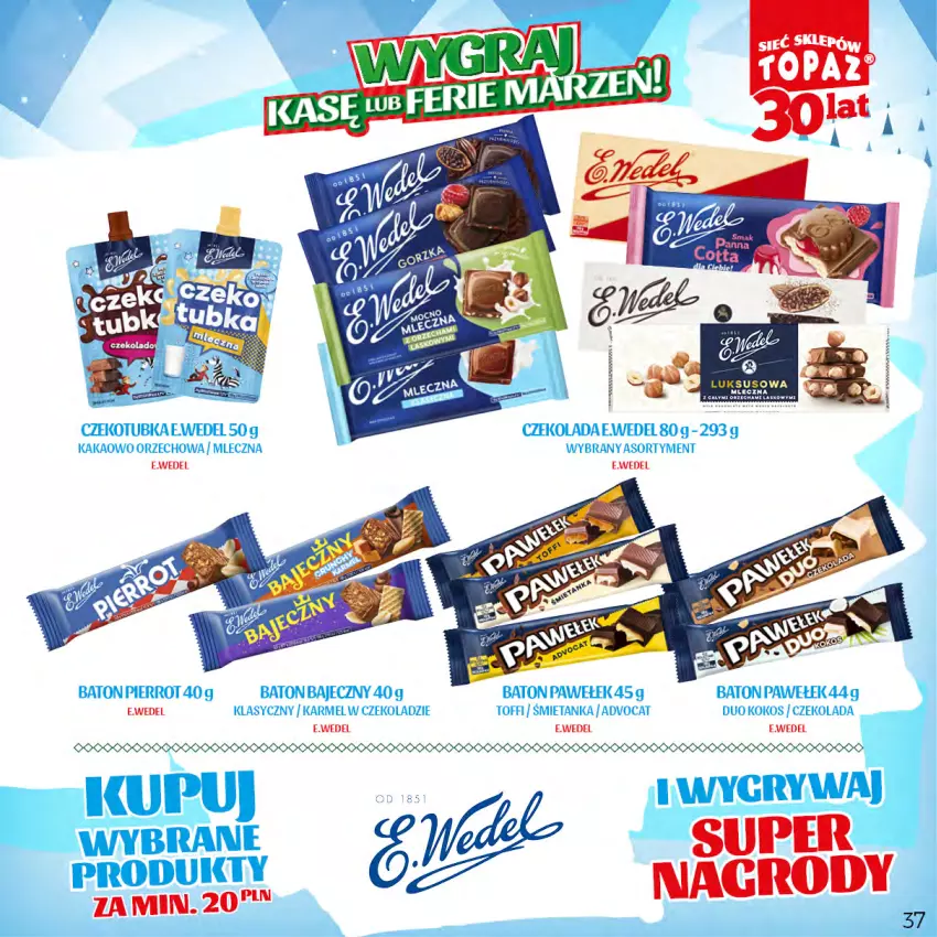 Gazetka promocyjna Topaz - Gazetka - ważna 20.11.2023 do 14.01.2024 - strona 37 - produkty: Baton, Kakao, Kokos