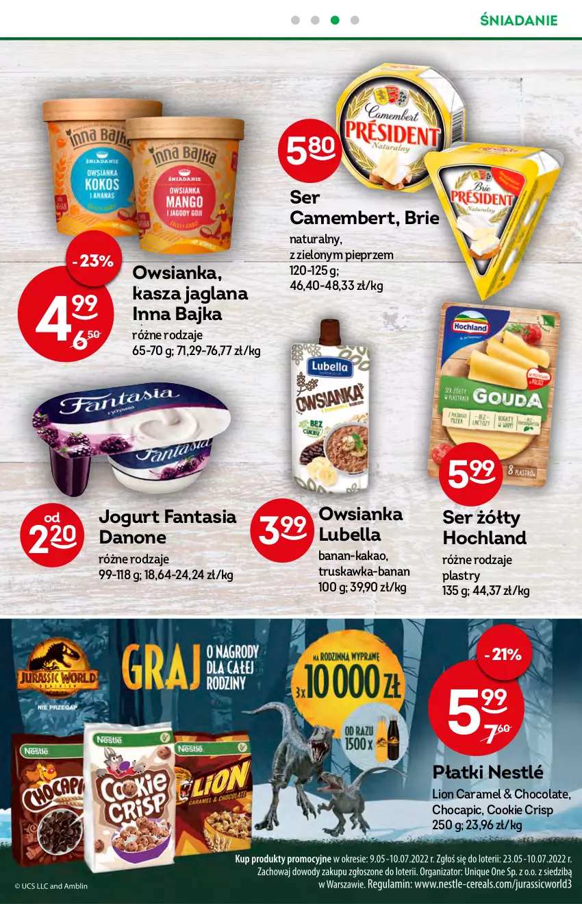 Gazetka promocyjna Żabka - ważna 22.06 do 28.06.2022 - strona 31 - produkty: Bell, Bella, Brie, Camembert, Danone, Fa, Fanta, Hochland, Jogurt, Kakao, Kasza, Kasza jaglana, LANA, Lion, Lubella, Nestlé, Owsianka, Pieprz, Ser