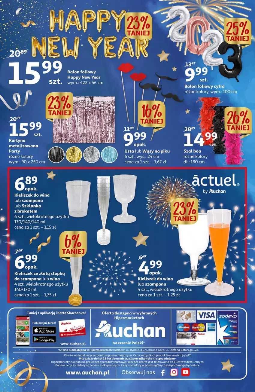 Gazetka promocyjna Auchan - Moc Okazji na Nowy Rok Hipermarkety - ważna 27.12 do 31.12.2022 - strona 12 - produkty: Kieliszek, Ser, Szal, Szklanka, Tera, Top