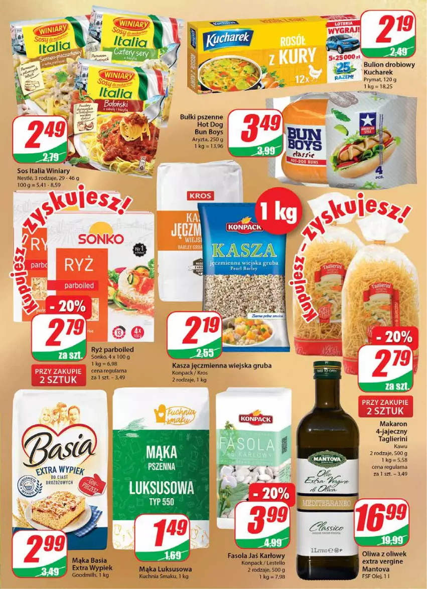 Gazetka promocyjna Dino - Gazetka - ważna 10.03 do 16.03.2021 - strona 7 - produkty: Bulion, Gin, Hot dog, Kucharek, Lion, Miska, Olej, Oliwa z oliwek, Prymat, Sos, Winiary