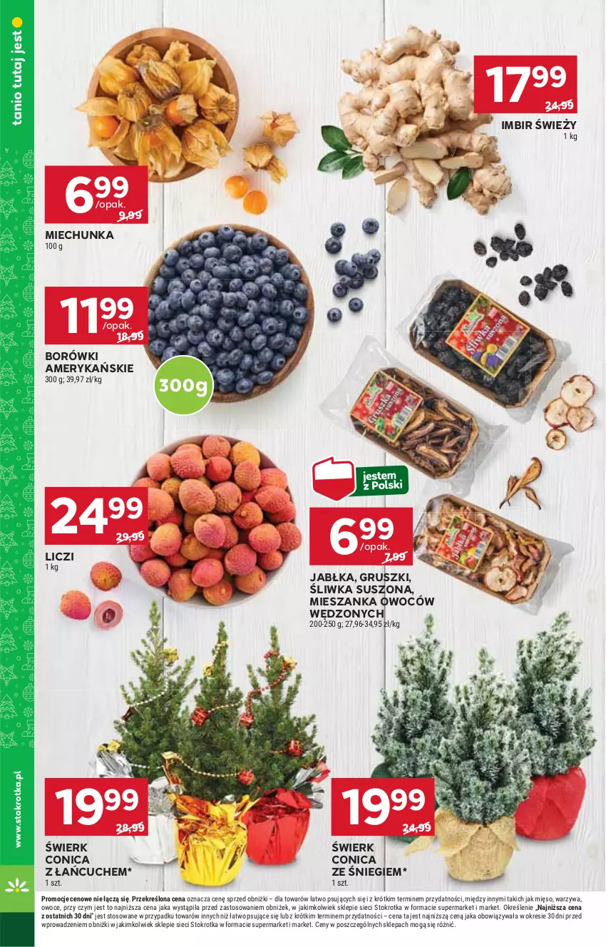 Gazetka promocyjna Stokrotka - Market - ważna 12.12 do 18.12.2024 - strona 8 - produkty: Gruszki, HP, Imbir, Jabłka, Liczi