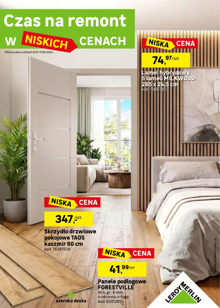 Gazetka promocyjna Leroy Merlin - Gazetka Leroy Merlin - ważna 15.07 do 11.08.2026 - strona 1 - produkty: Drzwi, Gra, Grafika, Skrzydło drzwiowe