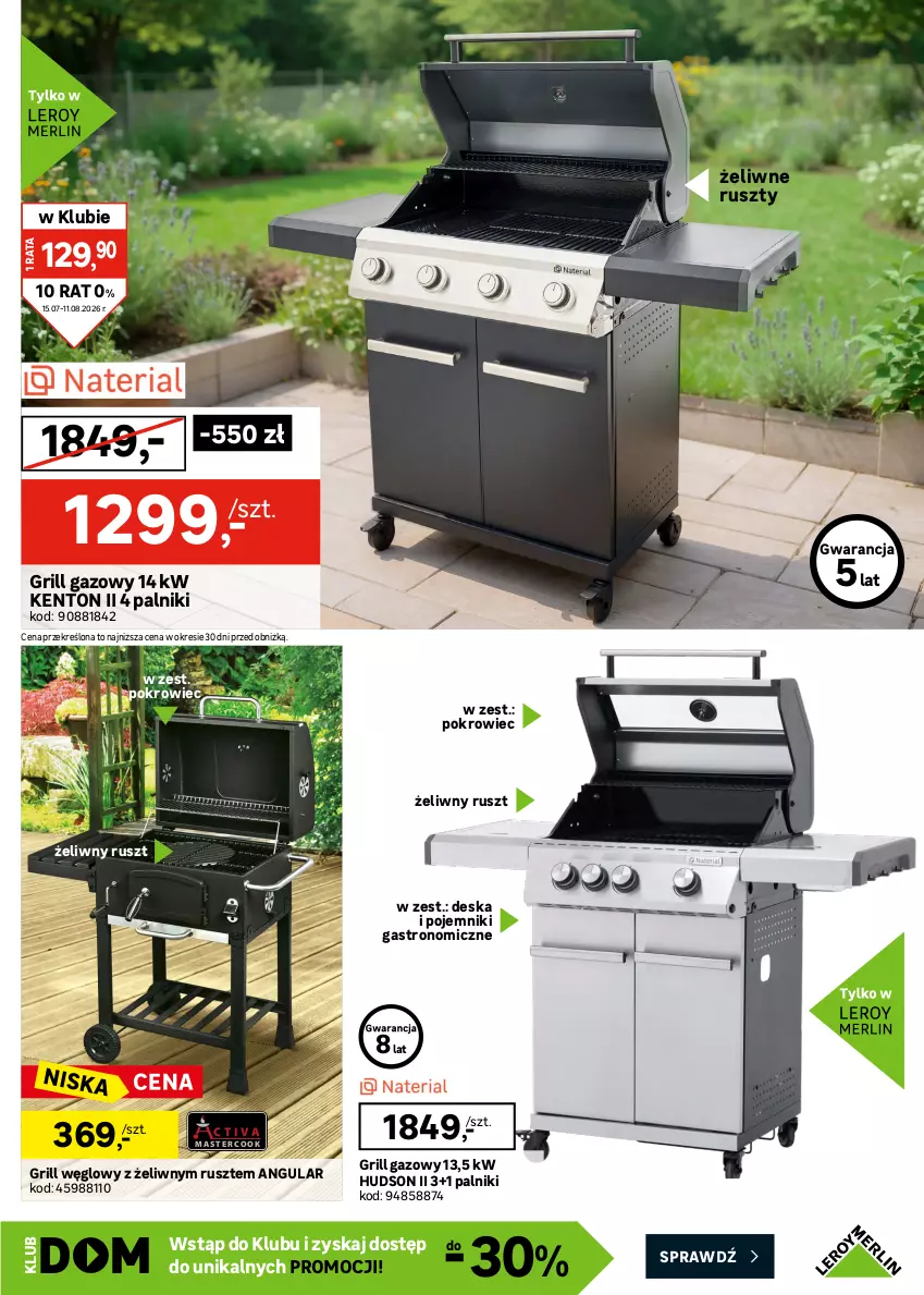Gazetka promocyjna Leroy Merlin - Gazetka Leroy Merlin - ważna 15.07 do 11.08.2026 - strona 31 - produkty: Biohumus, Gra, Grafika, Grill, Grill gazowy, Kosiarka, Kosz, Mus, Ogród, Pojemnik, Pokrowiec