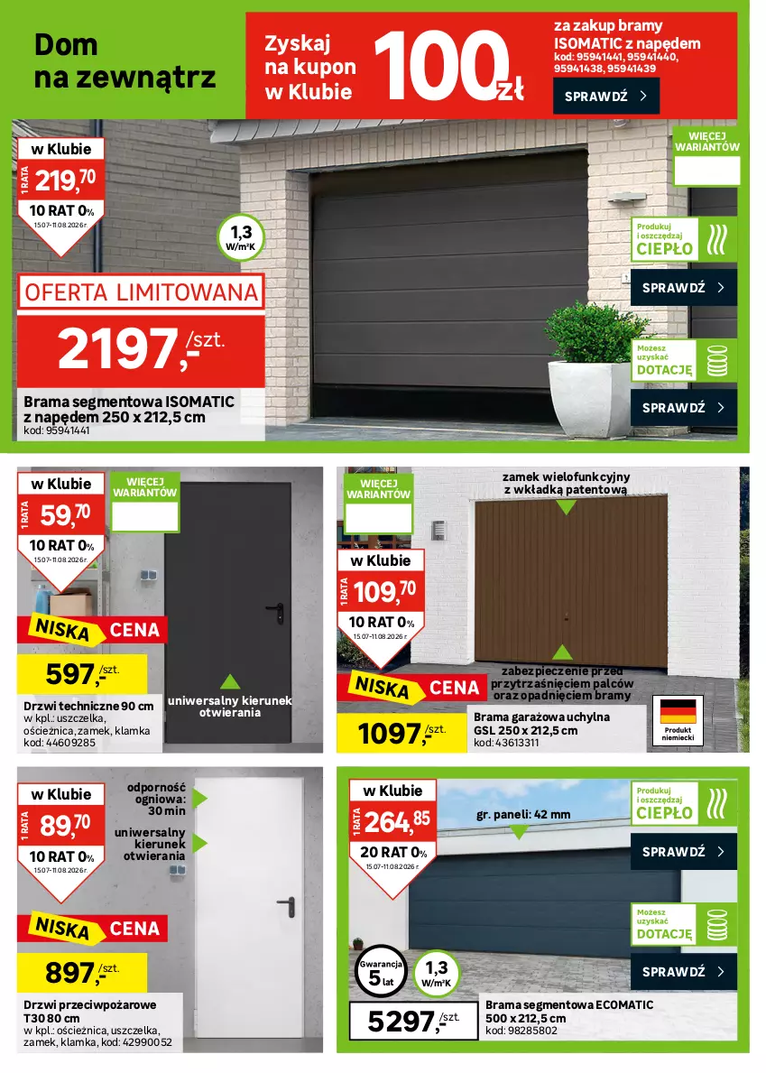 Gazetka promocyjna Leroy Merlin - Gazetka Leroy Merlin - ważna 15.07 do 11.08.2026 - strona 34 - produkty: Cersanit, Drzwi, Drzwi wejściowe, Garaż, Gra, Grafika, Gres, Klamka, Lack, Mus, Okno, Piec, Płyta, Por, Rama, Somat