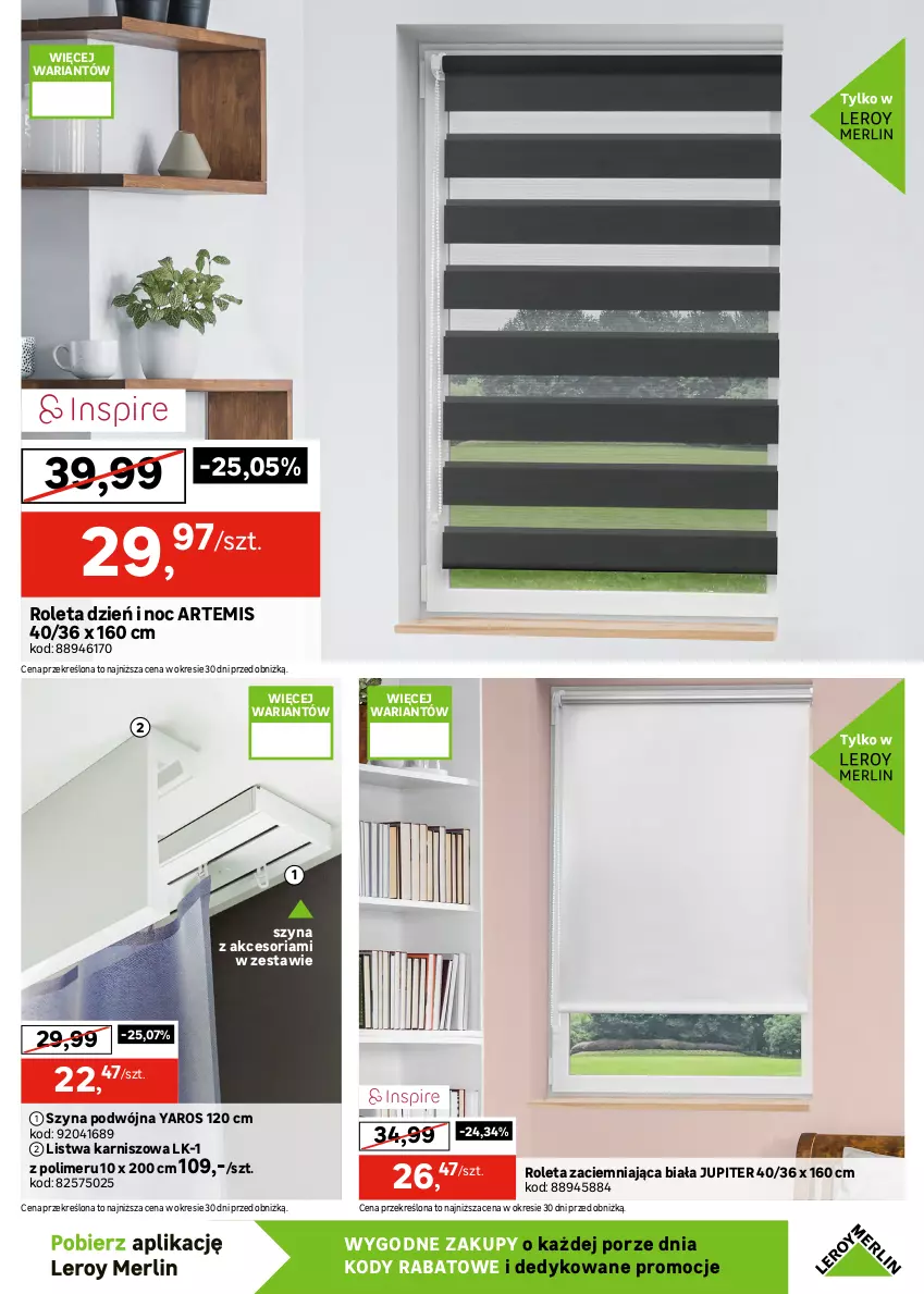 Gazetka promocyjna Leroy Merlin - Gazetka Leroy Merlin - ważna 15.07 do 11.08.2026 - strona 9 - produkty: Candy, Dywan, Karnisz, Listwa, Por, Roleta, Szyna, Zasłona