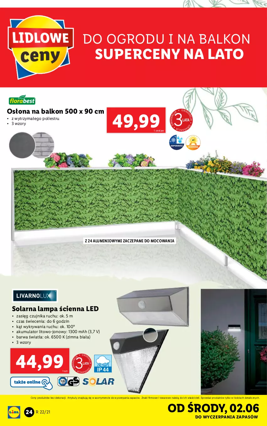 Gazetka promocyjna Lidl - GAZETKA - ważna 31.05 do 05.06.2021 - strona 24 - produkty: Akumulator, Lampa, Lampa ścienna