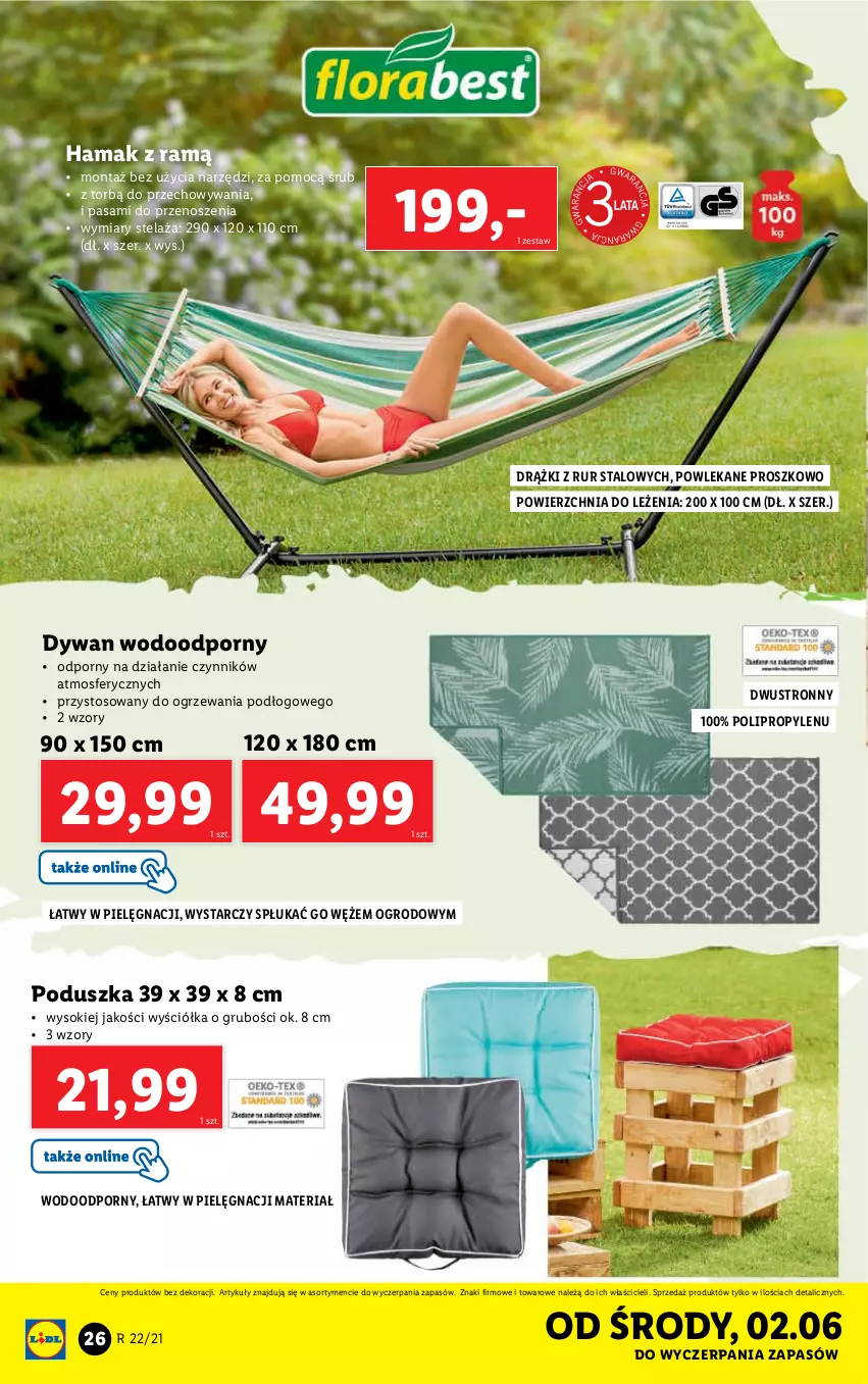 Gazetka promocyjna Lidl - GAZETKA - ważna 31.05 do 05.06.2021 - strona 26 - produkty: Dywan, Hama, Poduszka, Por, Sok