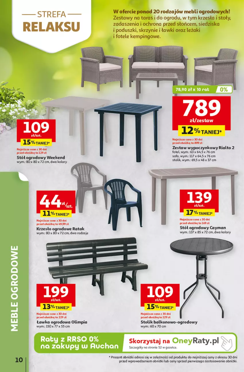 Gazetka promocyjna Auchan - Gazetka 30 Lat Hipermarket Auchan - ważna 23.04 do 28.04.2026 - strona 10 - produkty: Fa, Fotel, Krzesło, Krzesło ogrodowe, Sofa, Stół, Stolik