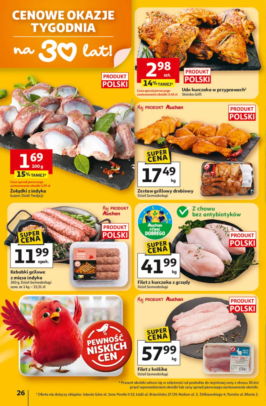 Gazetka promocyjna Auchan - Gazetka 30 Lat Hipermarket Auchan - ważna 23.04 do 28.04.2026 - strona 26 - produkty: Grill, Kebab, Królik, Kurczak