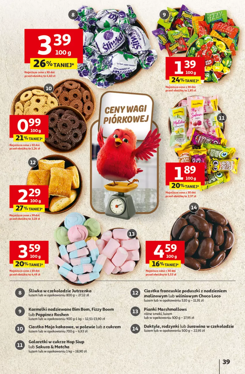 Gazetka promocyjna Auchan - Gazetka 30 Lat Hipermarket Auchan - ważna 23.04 do 28.04.2026 - strona 39 - produkty: Ciastka, Daktyle, Gala, Galaretki, Jutrzenka, Kakao, Mars, Marshmallows, Rodzynki, Wagi