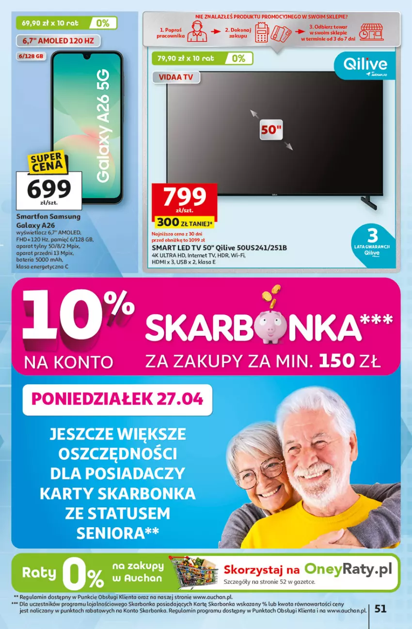 Gazetka promocyjna Auchan - Gazetka 30 Lat Hipermarket Auchan - ważna 23.04 do 28.04.2026 - strona 51 - produkty: Amol, Bateria, Gala, Gra, LED TV, Samsung, Smartfon
