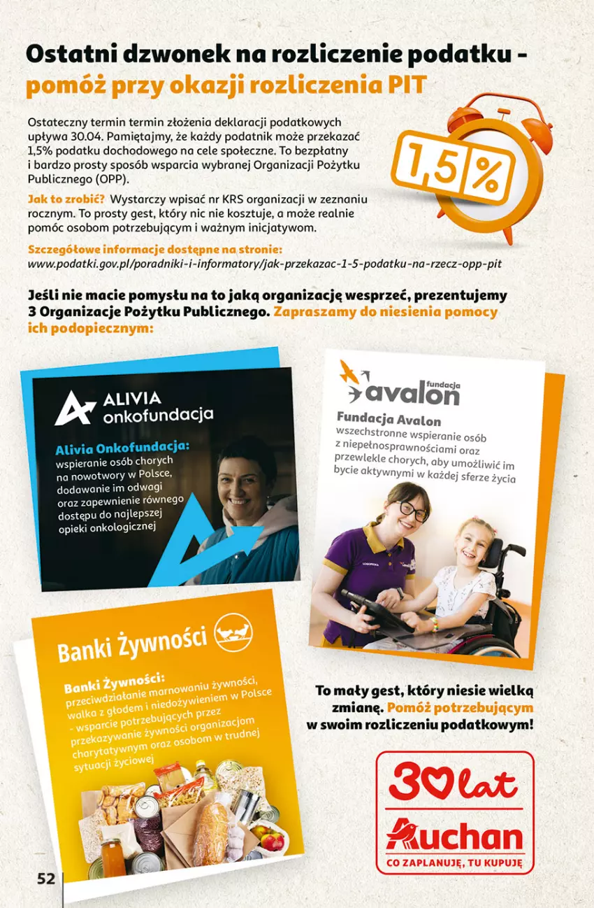 Gazetka promocyjna Auchan - Gazetka 30 Lat Hipermarket Auchan - ważna 23.04 do 28.04.2026 - strona 52 - produkty: Dzwonek, Kosz, Mięta, Piec, Por, Wagi