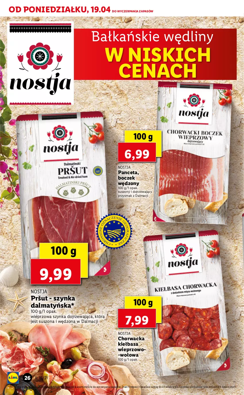 Gazetka promocyjna Lidl - GAZETKA - ważna 19.04 do 21.04.2021 - strona 26 - produkty: Boczek, Kiełbasa, Szynka