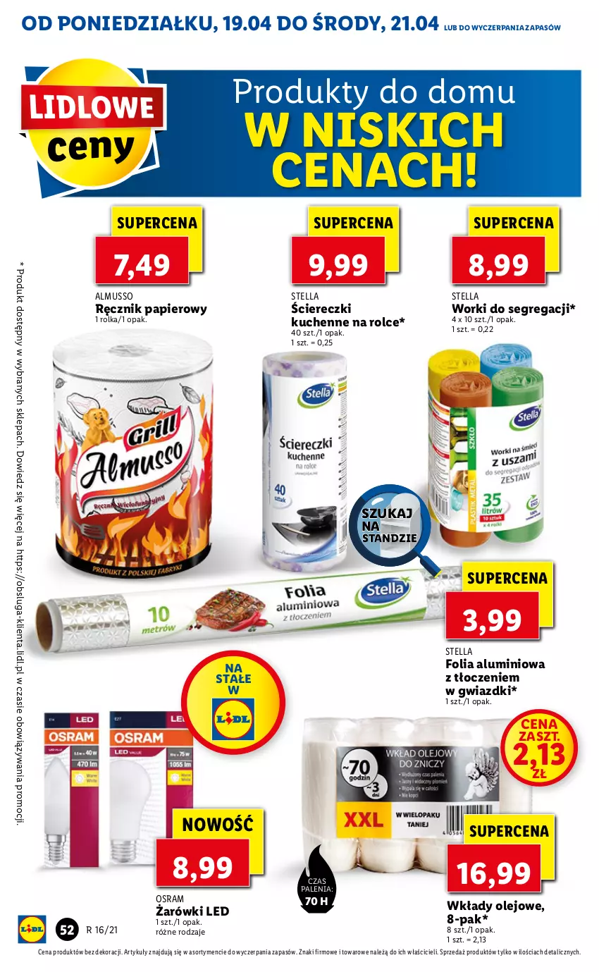 Gazetka promocyjna Lidl - GAZETKA - ważna 19.04 do 21.04.2021 - strona 52 - produkty: Folia aluminiowa, Mus, Olej, Papier, Ręcznik