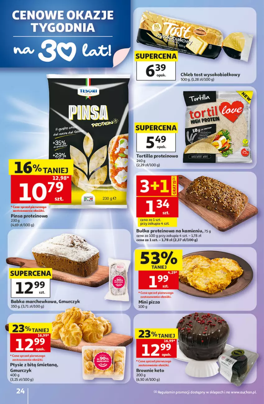 Gazetka promocyjna Auchan - Gazetka 30 Lat Hipermarket Auchan - ważna 14.05 do 20.05.2026 - strona 24 - produkty: Babka, Brownie, Bułka, Chleb, Pizza, Sok, Tortilla