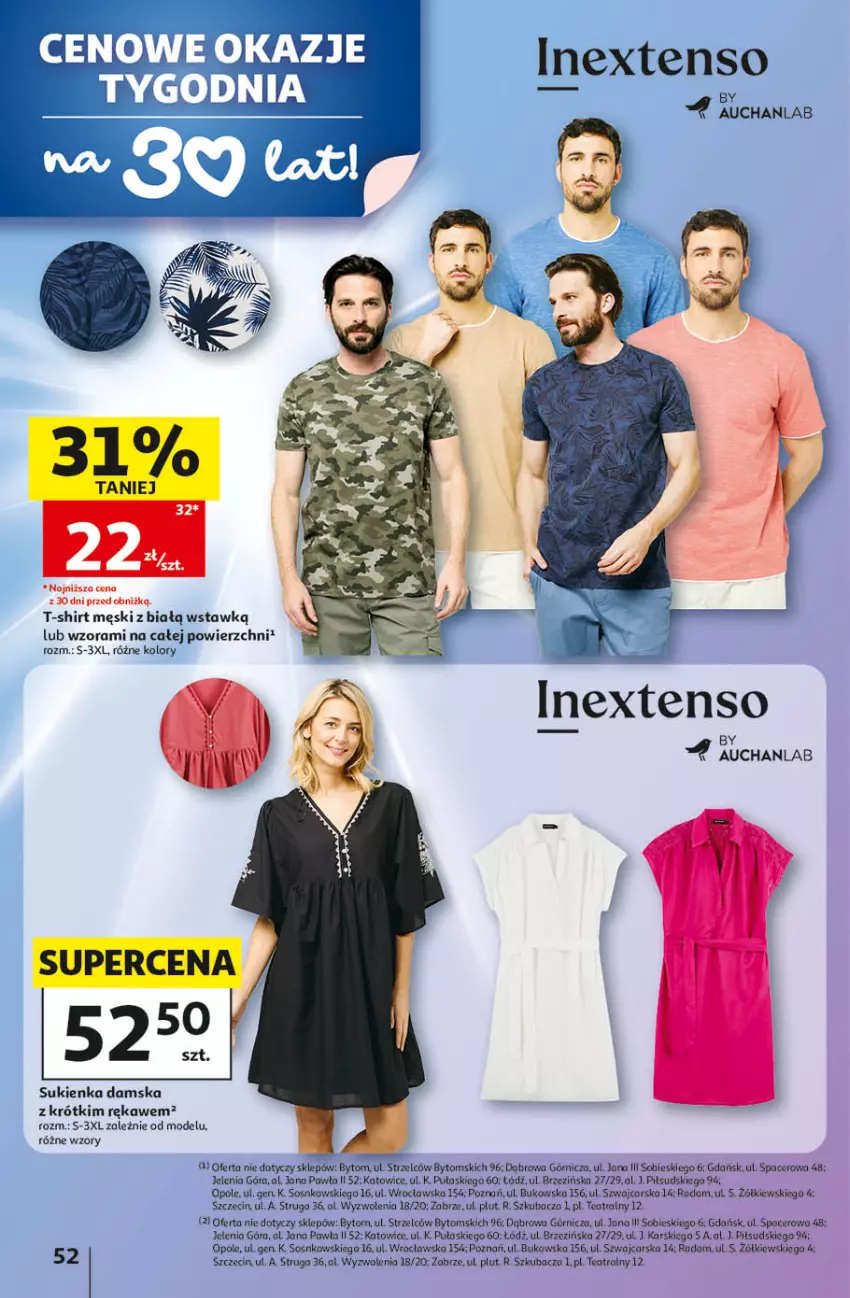 Gazetka promocyjna Auchan - Gazetka 30 Lat Hipermarket Auchan - ważna 14.05 do 20.05.2026 - strona 52 - produkty: Acer, Cars, Sos, Sukienka, T-shirt