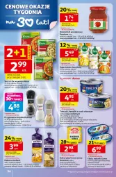 Gazetka promocyjna Auchan - Gazetka 30 Lat Hipermarket Auchan - Gazetka - ważna od 20.05 do 20.05.2026 - strona 34 - produkty: Koncentrat pomidorowy, Makaron, Dawtona, Sos, Ser, Zupa, Kukurydza konserwowa, Kawa, Goliard, Filet z makreli, Tuńczyk, Olej, Kukurydza, Knorr, Lisner