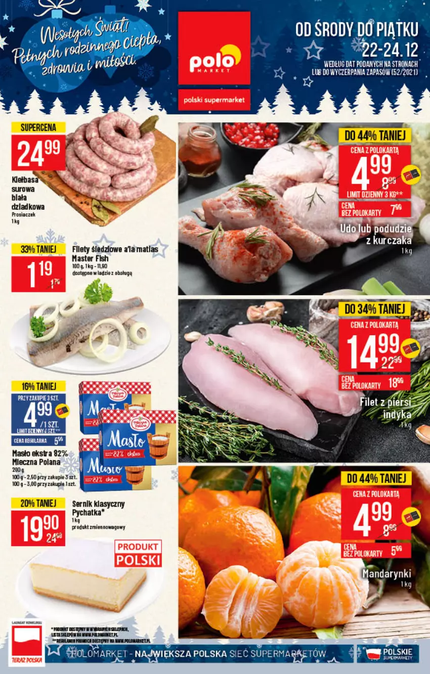 Gazetka promocyjna PoloMarket - Gazetka pomocyjna - ważna 22.12 do 31.12.2021 - strona 1 - produkty: Kiełbasa, LANA, Masło, Ser