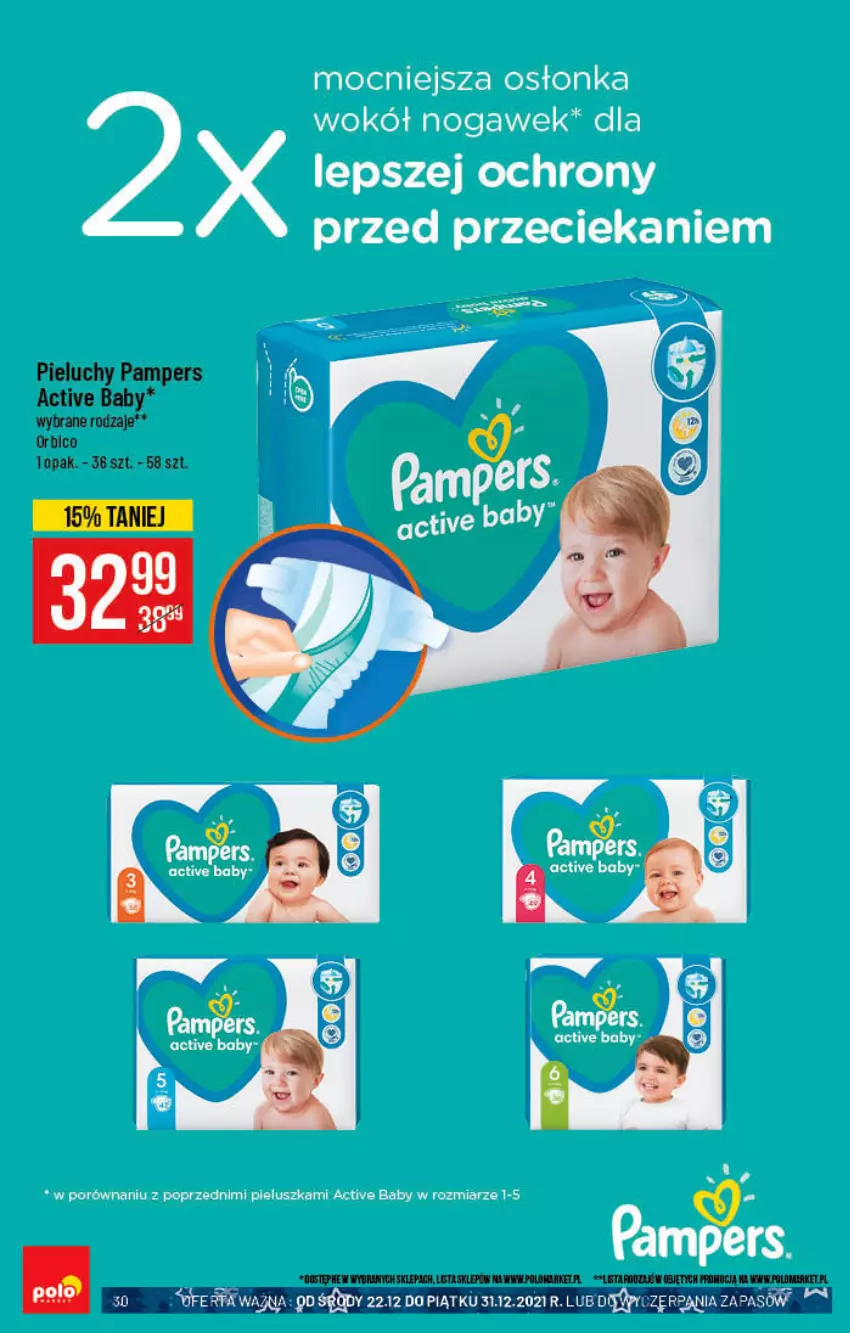 Gazetka promocyjna PoloMarket - Gazetka pomocyjna - ważna 22.12 do 31.12.2021 - strona 30 - produkty: BIC, Osłonka, Pampers, Pieluchy, Por