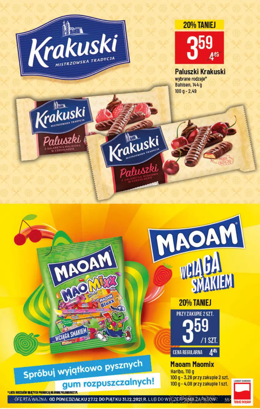 Gazetka promocyjna PoloMarket - Gazetka pomocyjna - ważna 22.12 do 31.12.2021 - strona 55 - produkty: Haribo, Koc, Krakus, Krakuski