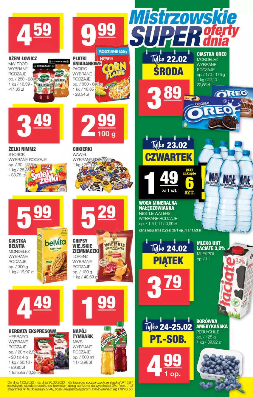 Gazetka promocyjna Spar - Spar - ważna 12.02 do 22.02.2023 - strona 7 - produkty: BelVita, Borówka, Ciastka, Cif, Cukier, Cukierki, Danio, Dżem, Herbapol, Herbata, HP, Lorenz, Mleko, Nimm2, Oreo, Surf, Torebka, Tymbark, Wawel