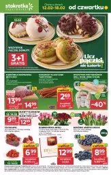 Gazetka promocyjna Stokrotka - Supermarket - Gazetka - ważna od 18.02 do 18.02.2026 - strona 1 - produkty: Warzywa, Ser, Gra, Tulipan, Truskawki, Karkówka wieprzowa, Tarczyński, Optima, Bukiet, Nuty, Owoce, Kabanos, Donut, Merci, Mięso