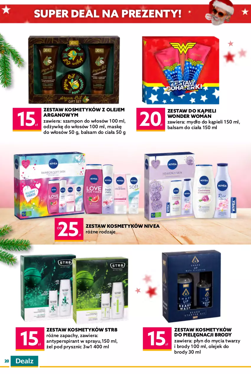 Gazetka promocyjna Dealz - KATALOG ŚWIĄTECZNYDEAL Z MIKOŁAJEM! - ważna 09.11 do 24.12.2022 - strona 20 - produkty: Antyperspirant, Balsam do ciała, Disney, Gala, Gra, Kula do kąpieli, Mus, Mydło, Mydło w płynie, Nivea, Olej, Płyn do kąpieli, Płyn do mycia, Sól, Sól do kąpieli, Str8, Szampon