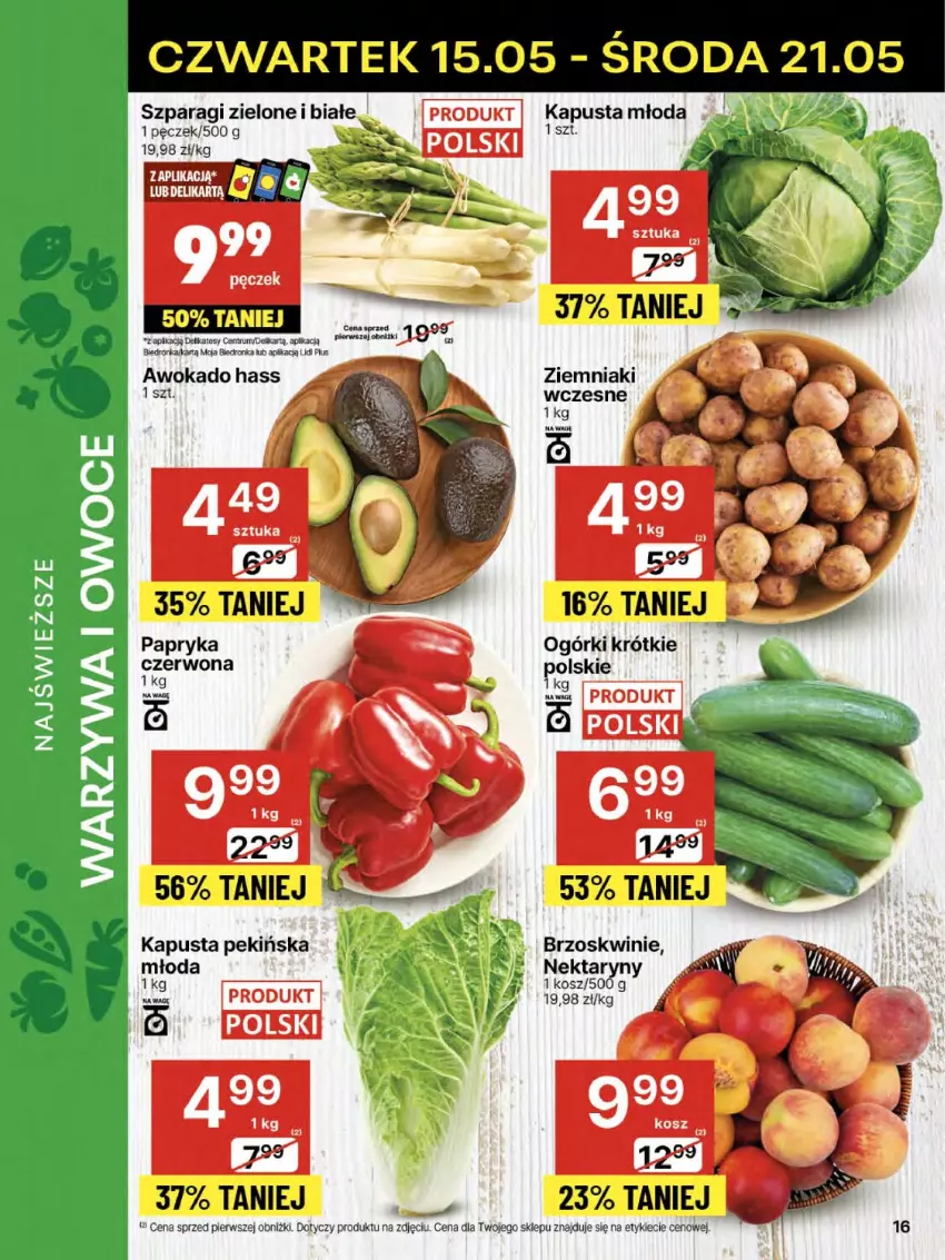 Gazetka promocyjna Delikatesy Centrum - Franczyza DC20 Czwartek - ważna 15.05 do 21.05.2025 - strona 16 - produkty: Brzoskwinie, Dron, Kosz, Nektar, Rum, Wagi, Ziemniaki