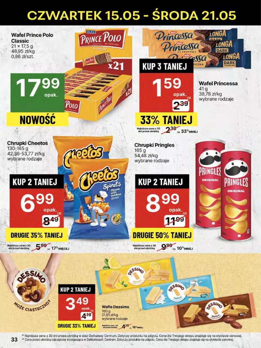 Gazetka promocyjna Delikatesy Centrum - Franczyza DC20 Czwartek - ważna 15.05 do 21.05.2025 - strona 33 - produkty: Cheetos, Chrupki, Prince Polo, Princessa, Pringles, Rum