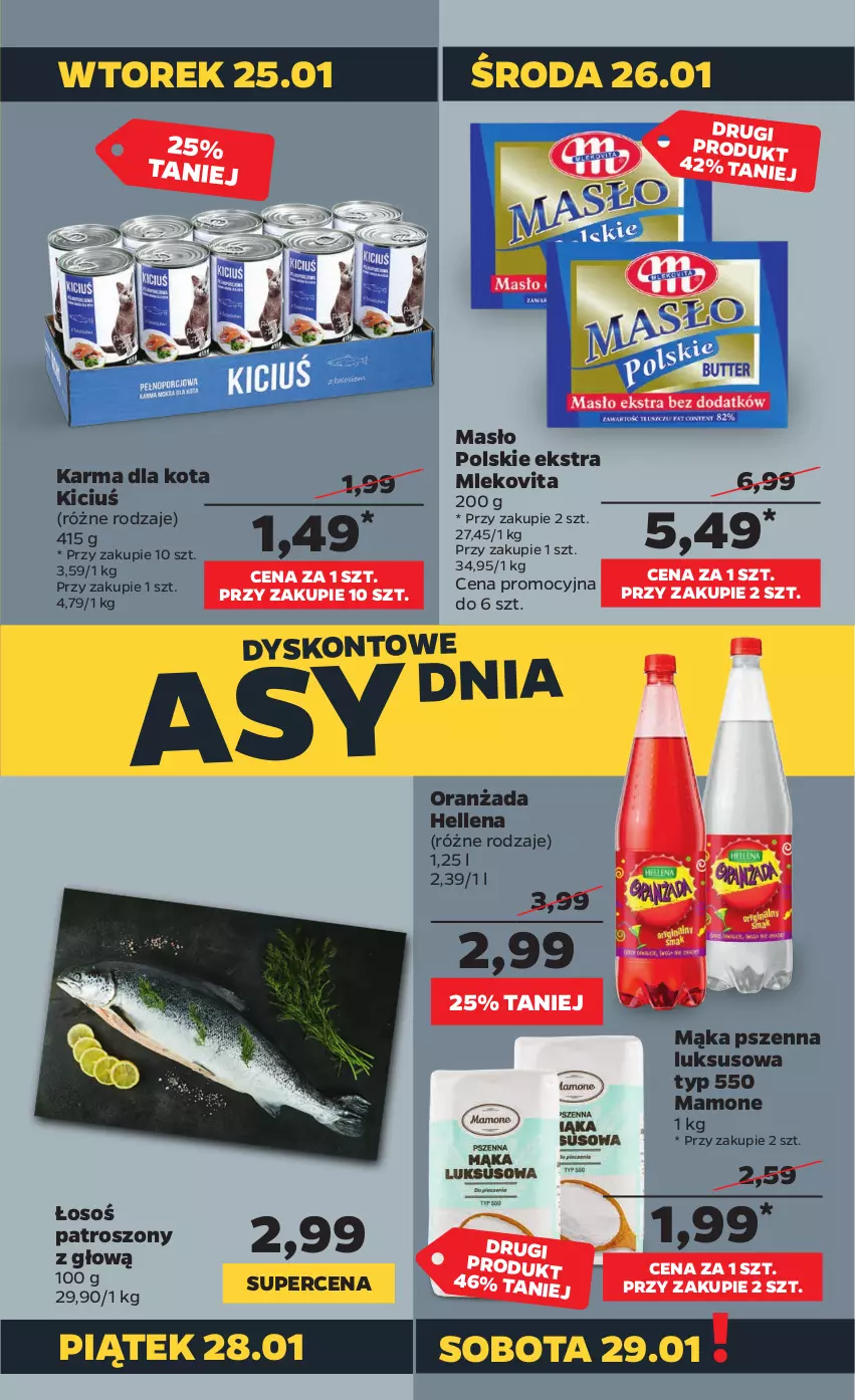 Gazetka promocyjna Netto - Gazetka spożywcza - ważna 24.01 do 30.01.2022 - strona 3 - produkty: Hellena, Mąka, Mąka pszenna, Masło, Mleko, Mlekovita, Oranżada