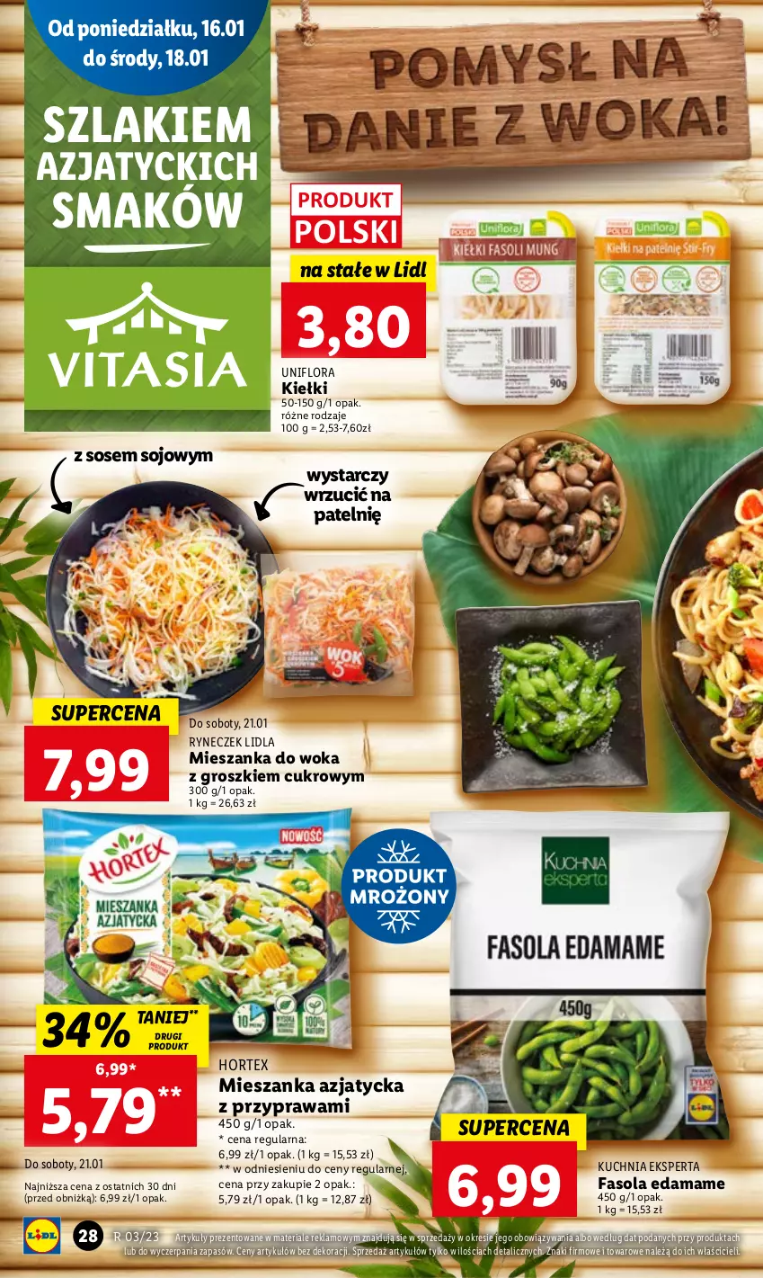 Gazetka promocyjna Lidl - GAZETKA - ważna 16.01 do 18.01.2023 - strona 34 - produkty: Edam, Fa, Fasola, Flora, Hortex, Kiełki, Kuchnia, Sos