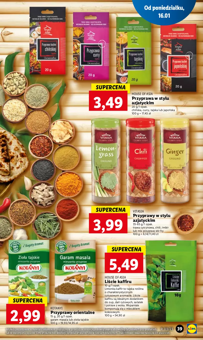 Gazetka promocyjna Lidl - GAZETKA - ważna 16.01 do 18.01.2023 - strona 45 - produkty: House of Asia, Imbir, Kokos, Limonka, Przyprawy, Ryż, Sałat